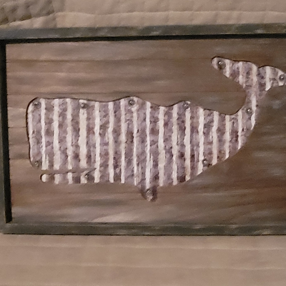 Light up Rustic Whale Wall Art